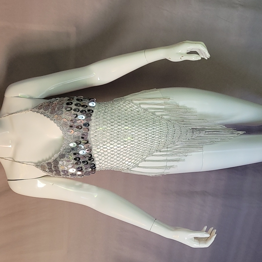 Silver halter top